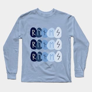 "RUNES" On Blue Long Sleeve T-Shirt